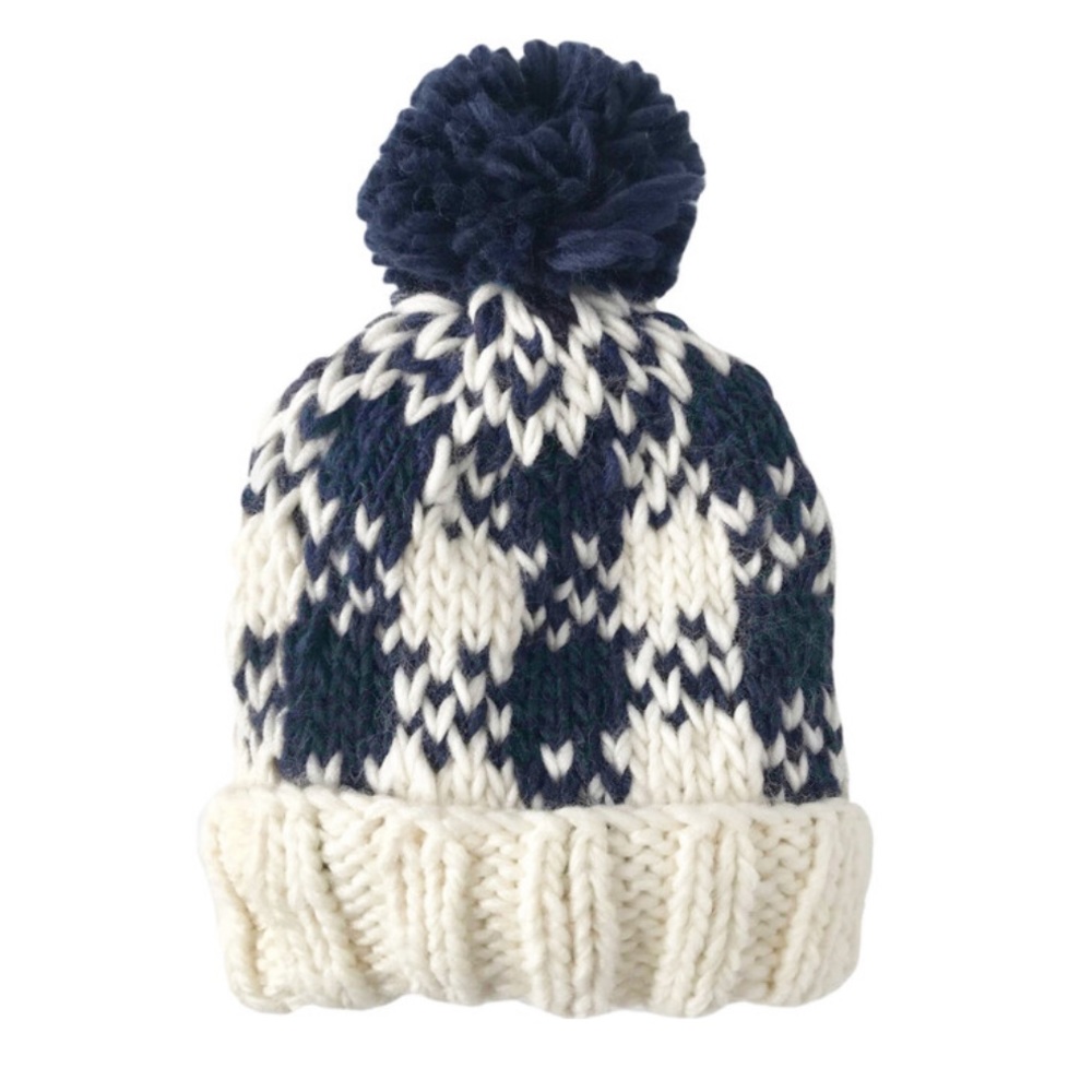 The Blueberry Hill Buffalo check hat, navy, x small 3-6 months, NWOT